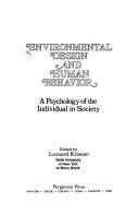 Environmental design and human behavior : a psychology of the individual in society