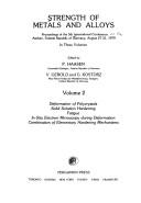 Strength of metals and alloys : proceedings of the 5th International Conference, Aachen, Federal Republic of Germany, August 27-31, 1979