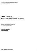 1981 census post-enumeration survey : an enquiry into the coverage and quality of the 1981 census in England and Wales