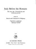 Cover of: Italy before the Romans: the Iron Age, Orientalizing, and Etruscan periods