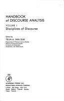 Cover of: Handbook of discourse analysis by edited by Teun A. van Dijk.