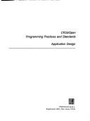 CTOS/Open programming practices and standards : Application design