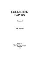 Cover of: Collected Papers (Collected Papers (Pali Text Society))