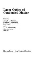 Laser optics of condensed matter