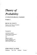 Theory of probability : a critical introductory treatment