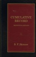 Cover of: Cumulative record