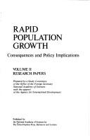 Cover of: Rapid Population Growth: Consequences and Policy Implications