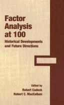 Cover of: Factor Analysis at 100: Historical Developments and Future Directions