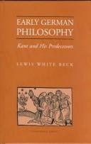 Early German philosophy : Kant and his predecessors