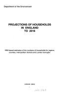 Projections of households in England to 2016 : 1992-based estimates of the numbers of households for regions, counties, metropolitan districts and London boroughs