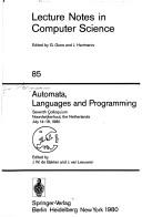 Cover of: Automata, Languages and Programming: Seventh Colloquium (I C a L P//Automata, Languages, and Programming)