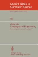 Cover of: Automata, Languages and Programming (Fourth Colloquium, Univ of Turku, Finland, July 18-22, 1977) by G. Goos