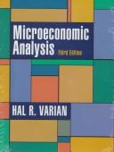 Micro Analysis by Hal R. Varian