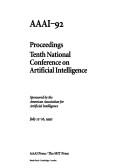 Cover of: AAAI-92: Proceedings of the 10th National Conference on Artifical Intelligence