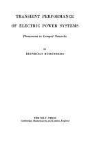 Transient performance of electric power systems by Reinhold Rüdenberg