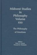 Cover of: Midwest Studies in Philosophy: Philosophy of Emotions (Midwest Studies in Philosophy)
