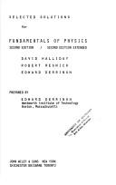 Cover of: Solutions for Fundamentals of Physics 2E