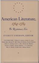Cover of: American literature, 1764-1789: the Revolutionary years