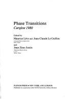 Phase transitions : Cargèse 1980