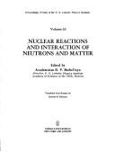 Nuclear reactions and interaction of neutrons and matter