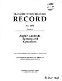 Cover of: Airport Landside Planning and Operations (Transportation Research Record)