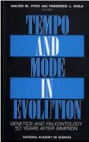 Cover of: Tempo and Mode in Evolution by for the National Academy of Sciences