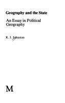 Geography and the state : an essay in political geography