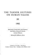 The Tanner Lectures on Human Values by Sterling M. McMurrin