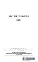 Recueil des cours : collected courses of The Hague Academy of International Law