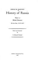 Cover of: Michael Romanov, the last years, 1634-1645 (History of Russia from earliest times)