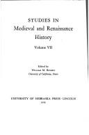 Cover of: STUDIES IN MEDIEVAL AND RENAISSANCE HISTORY VOL. 7