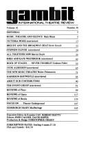 Cover of: Gambit International Theatre Review No. 38 (Gambit International Theatre Review) | John Calder