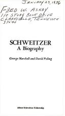 Cover of: Schweitzer a Biography (Pillar Books)