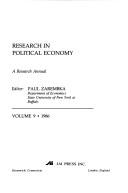 Cover of: Research in Political Economy: A Research Annual, 1986 (Research in Political Economy)