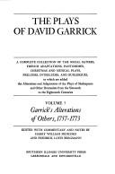 Cover of: The Plays of David Garrick, Volume 7: Garrick's Own Plays, 1757 - 1773