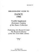 Cover of: Bibliographic Guide to Dance: 1986 (Bibliographic Guide to Dance)