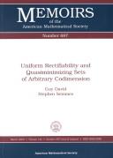 Cover of: Uniform Rectifiability and Quasiminimizing Sets of Arbitrary Codimension (Memoirs of the American Mathematical Society)