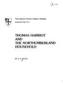 Thomas Harriot and the Northumberland household