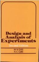 Design and Analysis of Experiments by M.N. Das