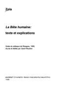 Zola : La bête humaine : texte et explications : actes du colloque de Glasgow, 1990