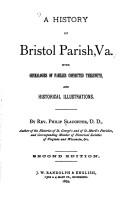 Cover of: A History of Bristol Parish, Virginia by Philip Slaughter