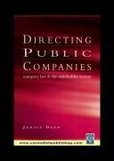 Cover of: Directing Public Companies: Company Law and the Stockholder Society