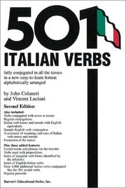 Cover of: 501 Italian verbs: fully conjugated in all the tenses in a new easy-to-learn format alphabetically arranged