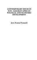 Contemporary issues in Sub-Saharan African political and economic development