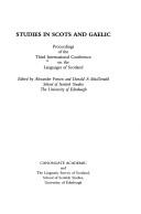 Studies in Scots and Gaelic : proceedings of the Third International Conference on the Languages of Scotland