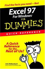 Cover of: Excel 97 for Windows for Dummies Quick Reference