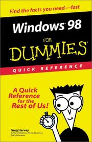 Cover of: Windows 98 for dummies quick reference