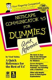 Cover of: Netscape Communicator 4.5 for dummies quick reference