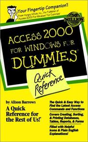 Cover of: Access 2000 for Windows for Dummies Quick Reference