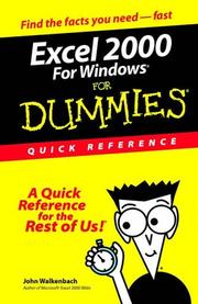 Cover of: Excel 2000 for Windows for dummies: quick reference